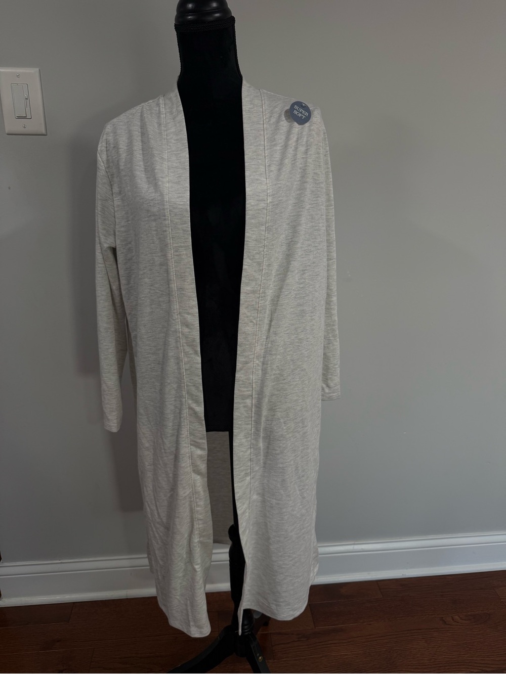 Indigo Two-Tone Light Gray and Black Open Cardigan